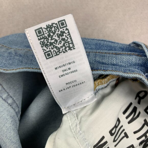 True Religion Mens Pants 34 Blue Distressed Jeans Rocco Relaxed Skinny 34x30 - Picture 9 of 14